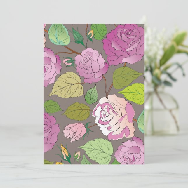 Carte De Remerciements Roses 20 (Debout devant)