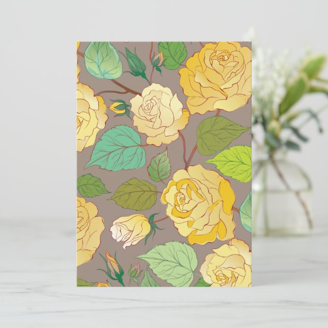 CARTE DE REMERCIEMENTS ROSES 3 (Debout devant)