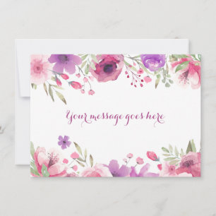 Carte De Remerciements Roses Aquarelle Votre Message