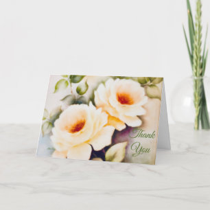 Carte De Remerciements Roses de crème
