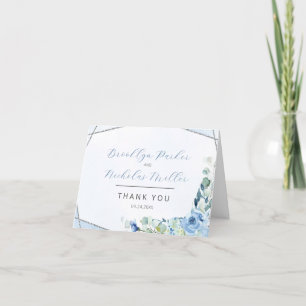 Carte De Remerciements Roses Dusty Blue