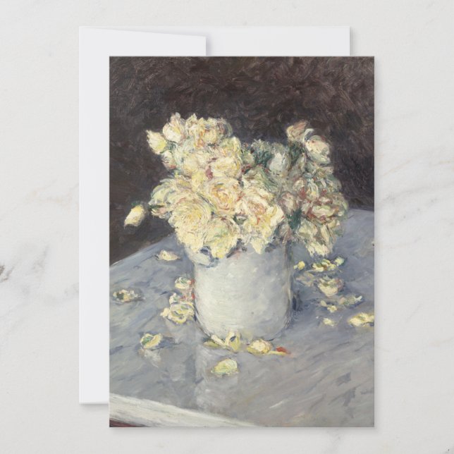 Carte De Remerciements Roses jaunes dans un vase de Caillebott Impression (Devant)