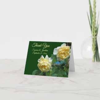 Carte De Remerciements Roses Jaunes Floral Mariage personnalisé