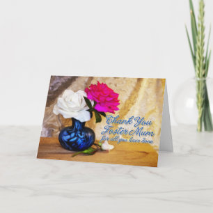 Carte De Remerciements roses Mercis pour une mère adoptive.