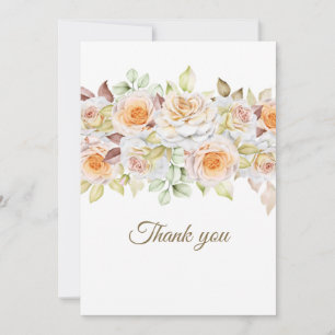 Carte de Remerciements Roses Romantiques