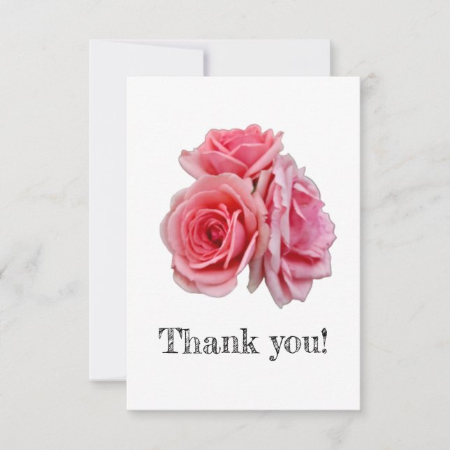 Carte De Remerciements Roses roses (Devant)