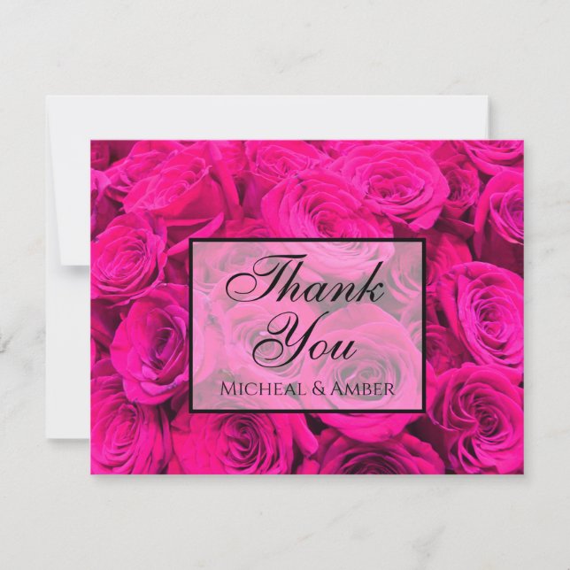 Carte De Remerciements Roses roses fleurs florale rose (Devant)