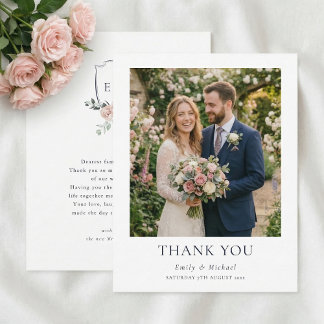 Carte De Remerciements Roses Roses Roses Mariage Romantique