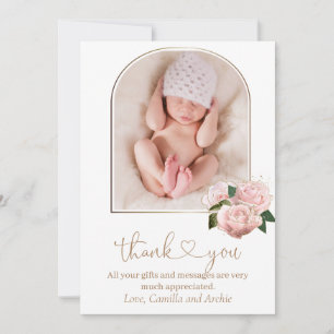 Carte De Remerciements Roses Roses Roses Roses Rose Baptême Christening
