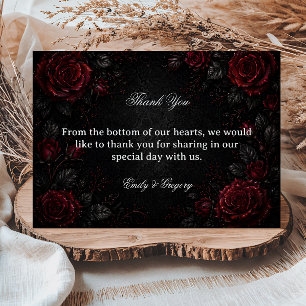 Carte De Remerciements Roses Rouge Foncé