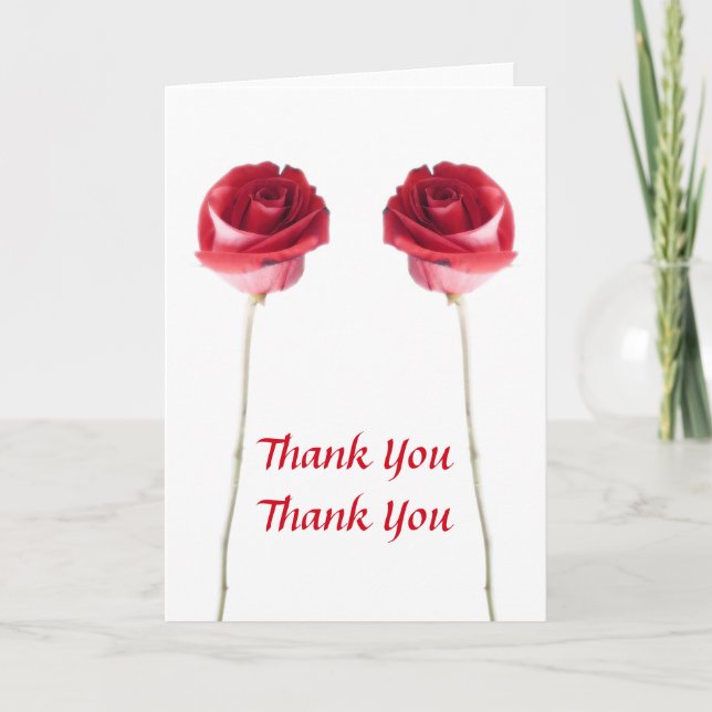 Carte De Remerciements Roses rouges (Devant)