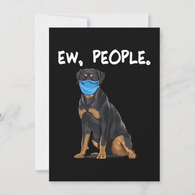 Carte De Remerciements rottweiler de nouvelles personnes chien portant un (Devant)