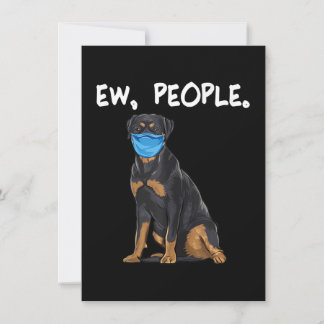 Carte De Remerciements rottweiler de nouvelles personnes chien portant un