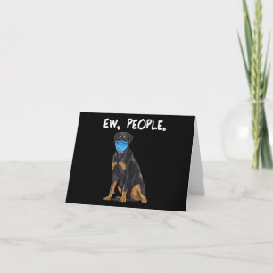 Carte De Remerciements rottweiler de nouvelles personnes chien portant un