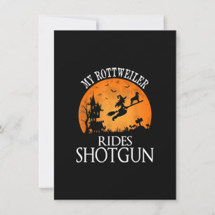 Carte De Remerciements Rottweiler Rides Shotgun Amoureux des chiens Hallo