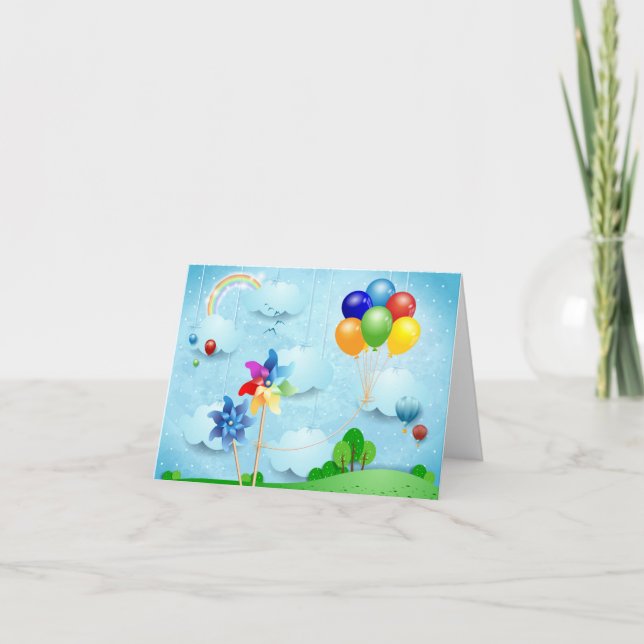 Carte De Remerciements Roues et ballons (Devant)