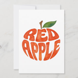 Carte De Remerciements Rouge Apple Typographie Art, Apple