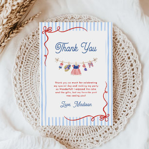 Carte De Remerciements Rouge, Blanc & Bleu 4 juillet 1er Anniversaire