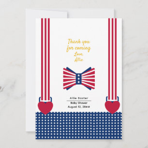 Carte De Remerciements Rouge Blanc & Bleu 4 juillet Baby shower