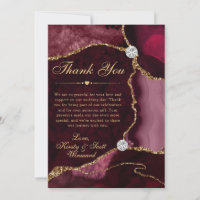Rouge et Or Fausse Agate Brillante Mariage