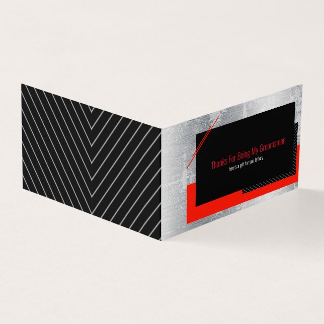Carte de remerciements rouge, noir et gris (Outside)