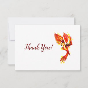 Carte de remerciements rouge Phoenix