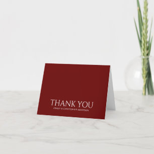 Carte De Remerciements Rouge rubis simple