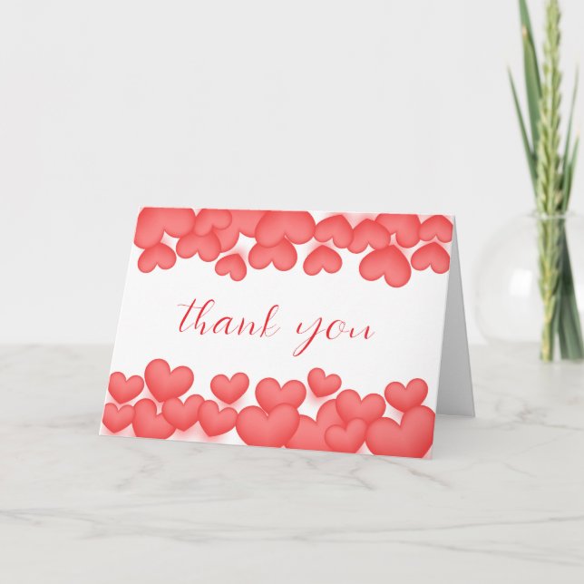Carte De Remerciements Rouge Simple Un Baby shower Un Peu Amoureux (Devant)