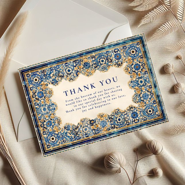 Carte De Remerciements Royal Blue Islamic Wedding (Créateur téléchargé)