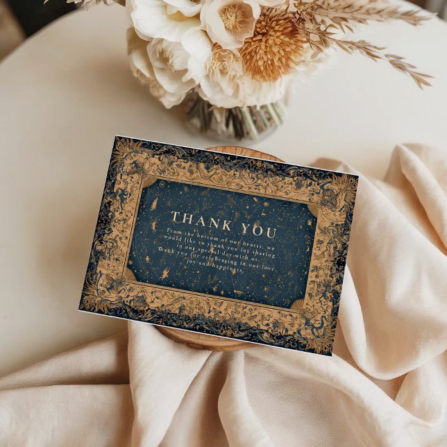 Carte De Remerciements Royal Midnight Celestial Wedding (Créateur téléchargé)