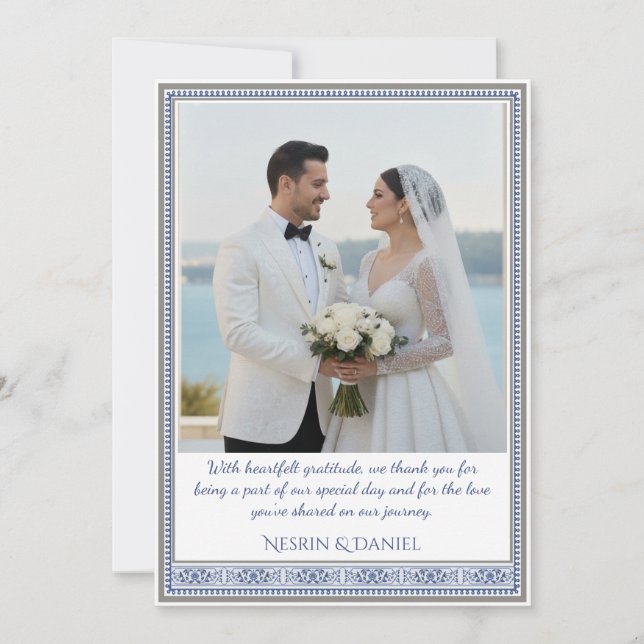 Carte De Remerciements Royal Turkish Wedding Thank You Card (Devant)