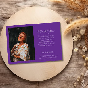 Carte De Remerciements Royal Violet Romantique Personnaliser la photo Fun