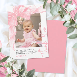 Carte De Remerciements Ruban Rose