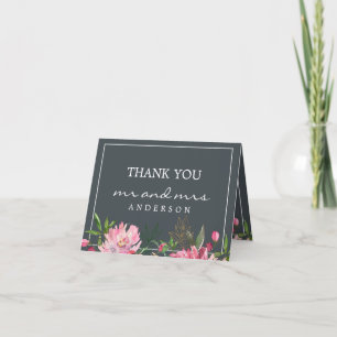 Carte De Remerciements Ruby Pink Peony Floral Mariage Photo