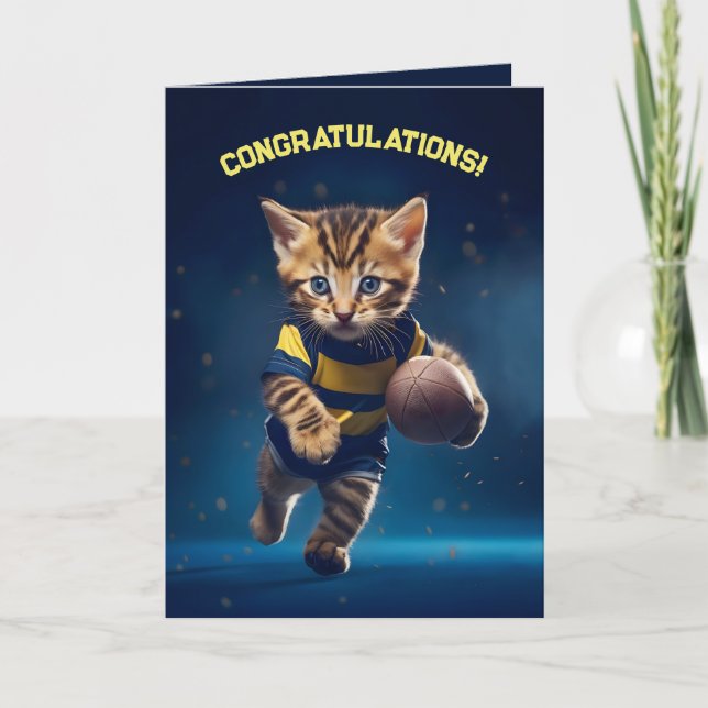 Carte De Remerciements Rugby Kitten (Devant)