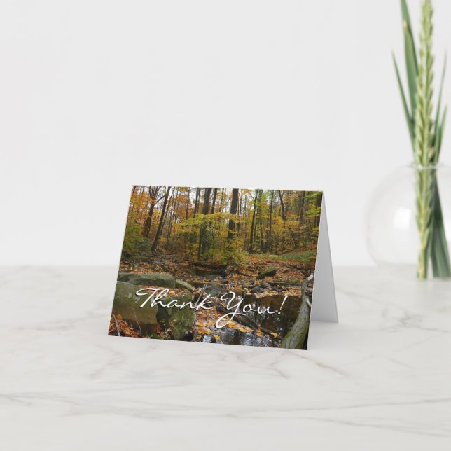 Carte De Remerciements Ruisseau de Fall avec reflet au parc Laurel Hill (Devant)