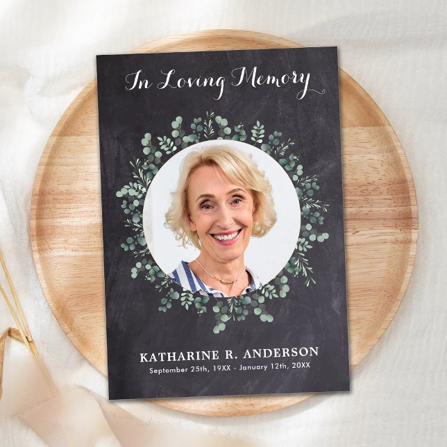 Carte De Remerciements Russe Funérailles Eucalyptus Sympathy Photo Mémori (Créateur téléchargé)