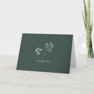 Carte De Remerciements Russe Gypsophila Emerald Mariage vert