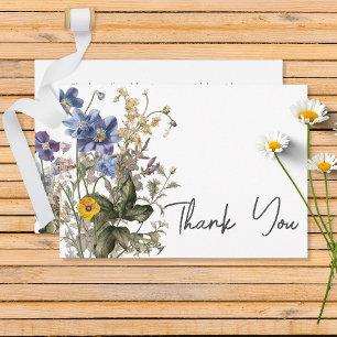 Carte De Remerciements Russe Meadow Fleurs sauvages d'aquarelle violette