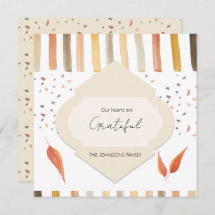 Carte De Remerciements Russe Thanksgiving Watercolor Feuilles d'automne