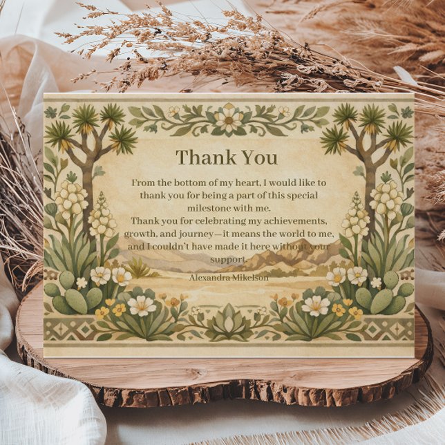 Carte De Remerciements Rustic Desert Botanicals Birthday (Créateur téléchargé)