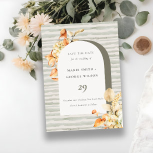 Carte De Remerciements Rustic Fall Citrouille Arch Floral Enregistrer la