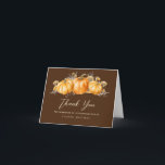 Carte De Remerciements Rustic Fall Citrouille Photo 40th Birthday Folded<br><div class="desc">Une belle et élégante carte de remerciements conçue spécialement pour un 40ème anniversaire. A l'avant, il est décoré d'un citrouille d'automne orangé avec des fleurs et des feuilles. Trois lignes sont fournies pour un merci customisé. A l'intérieur, il y a une photo du célébrant de l'anniversaire et un message de...</div>