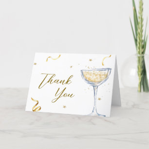 Carte De Remerciements Rustic Gold Brunch Baby shower champagne Bubbly