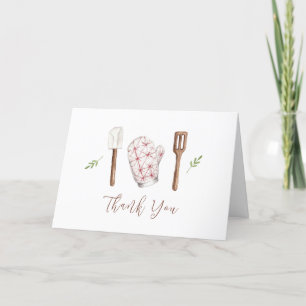 Carte De Remerciements Rustic Modern Chef Cuisine Stuff Baby shower