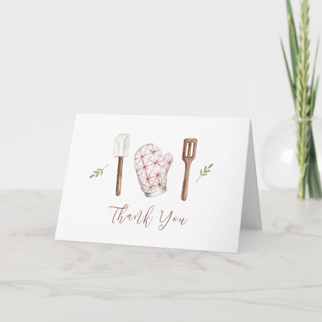 Carte De Remerciements Rustic Modern Chef Cuisine Stuff Baby shower (Devant)