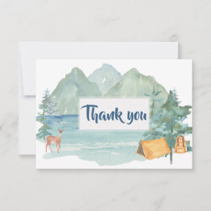 Carte De Remerciements Rustic Mountains Baby shower d'Aventure Couples