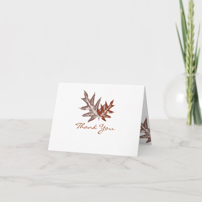 Carte De Remerciements Rustic Oak Leaf Thank You Cards (Devant)