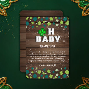 Carte De Remerciements Rustic Oh Baby St. Patrick's Day Baby shower