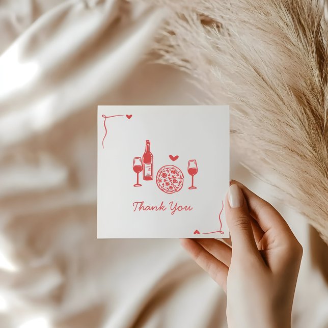 Carte De Remerciements Rustic Pizza & Wine Bridal Show (Créateur téléchargé)